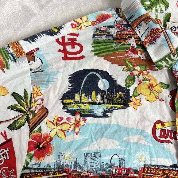 Reyn Spooner St Louis Cardinals Shirt Mens XL Hawaiian AOP Cotton Button Up MLB - Picture 5 of 12
